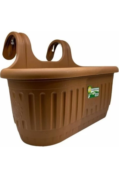 Hak Saksı Güneş Askılı Saksı Balkon Saksısı Natural Büyük 9,5 Lt - 2