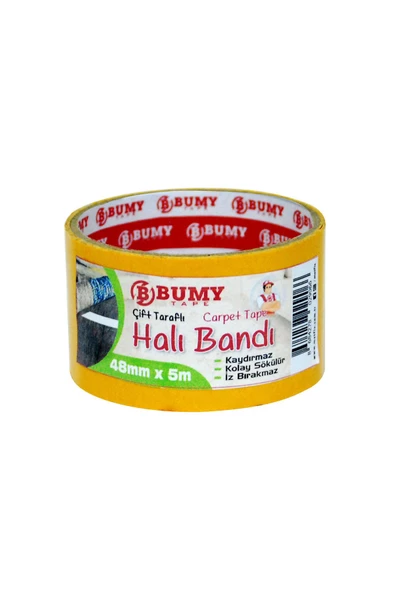 Bumy Çift Taraflı Halı Bandı - 48 Mm X 5 Mt / İz Bırakmaz - Kolay Sökülebilir