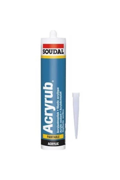 Soudal Acryrub Silikonize Mastik 500 Gr Beyaz 4 Adet 1 Adet Silikon Tapancalı