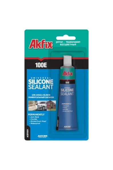 Akfix Akfix 100E Genel Amaçlı Şeffaf Tüp Silikon 50 Ml