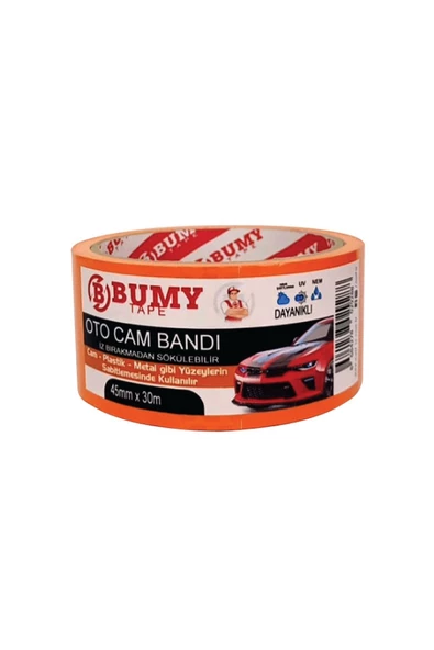 Bumy Oto Cam Sabitleme Bandı - 45 Mm X 30 Mt - Turuncu