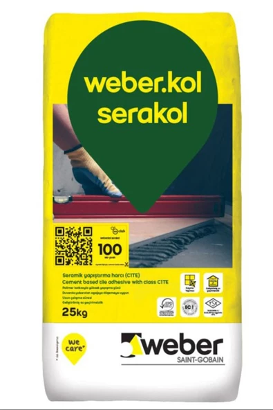 Weber Kol Serakol Seramik Yapıştırma Harcı Gri 25 Kg