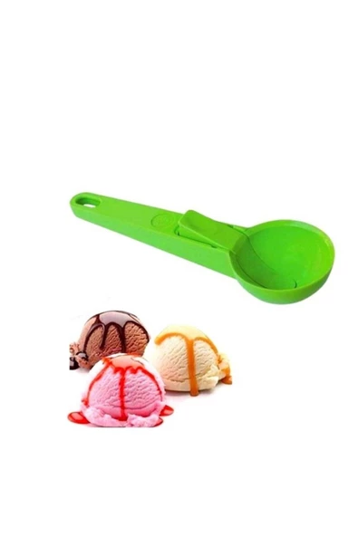 Pratik Mandallı Plastik Dondurma Servis Sunum Kepçesi Kaşığı - 5