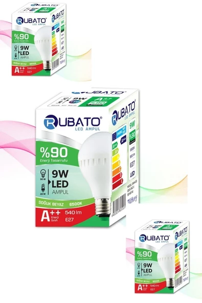 RUBATO Rubato 3 Adet Led Ampul 9W