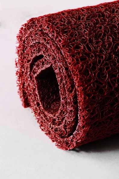 Paspas Yap Kıvırcık Paspas Bordo 15Mm Kaymaz Paspas Hijyenik Yoğun Trafik Paspas Nem Ve Kir Alıcı Kapı Paspası  EN 100 BOY 350 ürün görseli