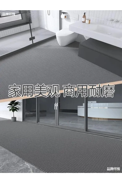 Home Banyo Duş Havuz- Z Mat Petek Kaydırmaz Pvc Paspas Gri En 90Cm. Boy 500cm (5m) - Resim 2