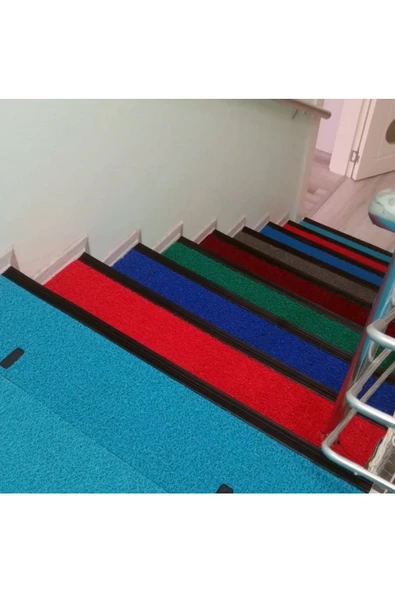 Kıvırcık Paspas Dış Mekan Paspası Kaymaz Karmaşık Yolluk 1X2 Metre 14Mm Kırmızı - 3