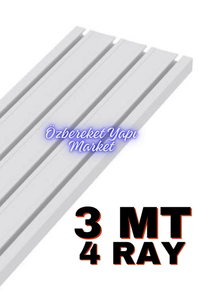 4 Ray Perde Rayı 4 Lü 3 Metre 4 Raylı Korniş Dörtlü Korniş Kaliteli Ürün - 2