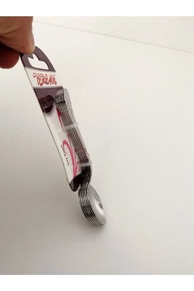 6 Adet Lux Çay Kaşığı Tercan Kartelalı Çay Kaşığı Paslanmaz Çelik 6Şar Tane Sert Bükülmez - 2