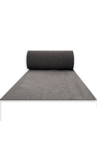 Kıvırcık Paspas Kaymaz Paspas 14 Mm Gri Yolluk Antibakteriyal HijyenikEN 100 BOY 350 CM - 3