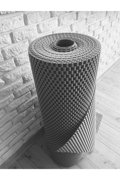 Home Banyo Duş Havuz- Z Mat Petek Kaydırmaz Pvc Paspas Gri En 90Cm BOY 400 CM - 4