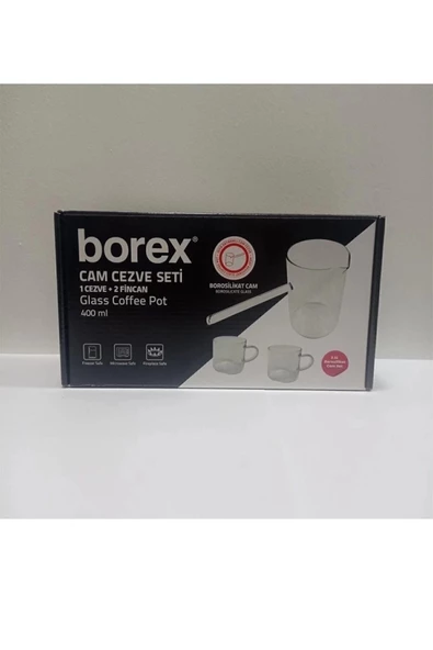 BOREX Borex Cam Cezve Seti & Borosilikat Isıya Dayanıklı Cam Cezve Seti 3'Lü 400Ml - 2