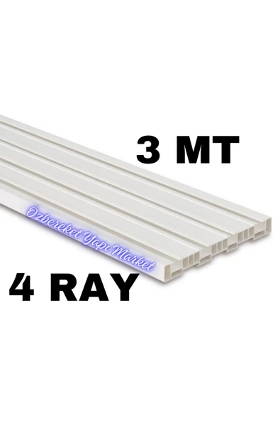 4 Ray Perde Rayı 4 Lü 3 Metre 4 Raylı Korniş Dörtlü Korniş Kaliteli Ürün