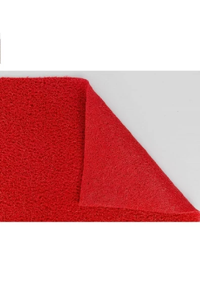 100 X 250 Cm 14Mm Pvc Kaydırmaz Kırmızı Kıvırcık Paspas - Resim 2