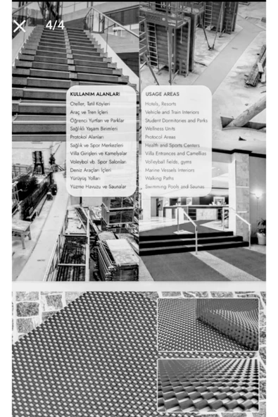 Home Banyo Duş Havuz- Z Mat Petek Kaydırmaz Pvc Paspas Gri En 90Cm BOY: 350 CM - Resim 6