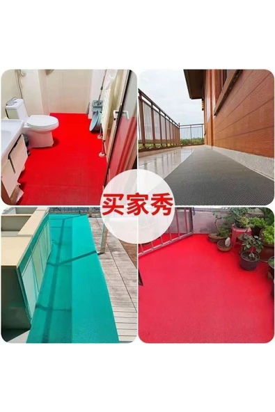 Home Banyo Duş Havuz- Z Mat Petek Kaydırmaz Pvc Paspas Kırmızı / Eni : 90Cm. BOY 300 - 3