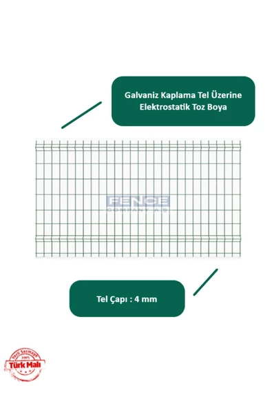 150 Cm X 2,5 Metre Panel Çit Takım Yeşil Bahçe Çiti (Aksesuarlar Dahil) - 3