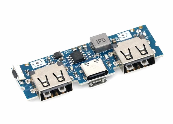 Powerbank Devresi 5V 2.4A Dual Usb Çıkış  Type C Micro Usb Giriş Lityum Lion 3.7V 18650 Pil Şarj Mobil Taşınabilir Güç Kaynağı Batarya Telefon - 4