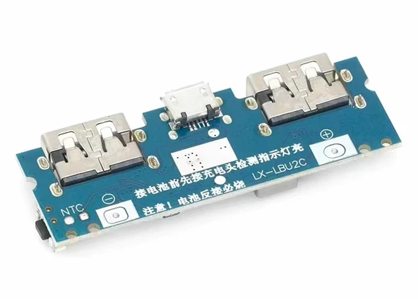 Powerbank Devresi 5V 2.4A Dual Usb Çıkış  Type C Micro Usb Giriş Lityum Lion 3.7V 18650 Pil Şarj Mobil Taşınabilir Güç Kaynağı Batarya Telefon - 6