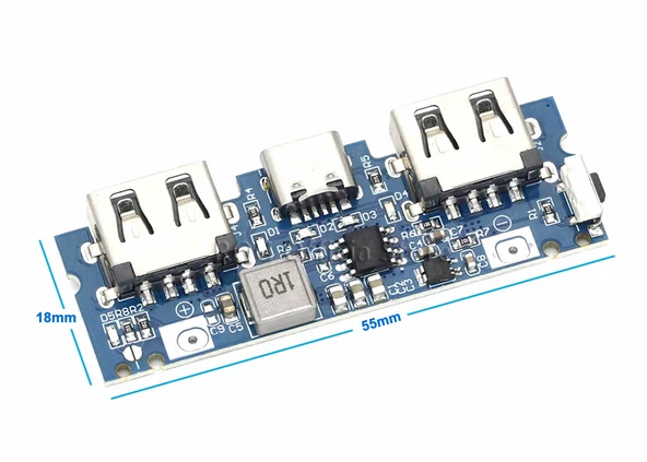 Powerbank Devresi 5V 2.4A Dual Usb Çıkış  Type C Micro Usb Giriş Lityum Lion 3.7V 18650 Pil Şarj Mobil Taşınabilir Güç Kaynağı Batarya Telefon - 8