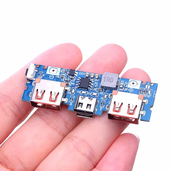 Powerbank Devresi 5V 2.4A Dual Usb Çıkış  Type C Micro Usb Giriş Lityum Lion 3.7V 18650 Pil Şarj Mobil Taşınabilir Güç Kaynağı Batarya Telefon - 2