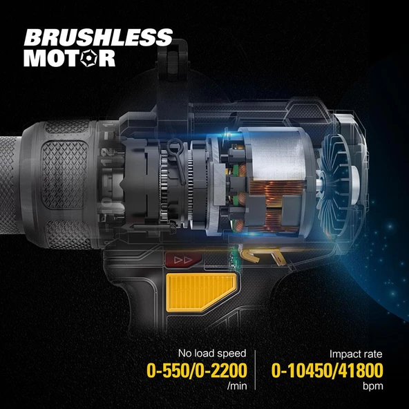 CAT DX13.1 18Volt/4.0Ah Li-ion 80Nm. Çift Akülü Kömürsüz Profesyonel Şarjlı Darbeli Matkap - 12