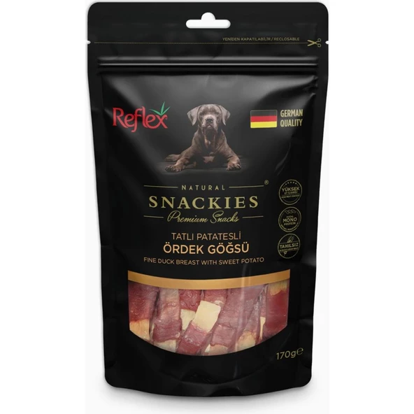 Reflex Snackies Tatlı Patates Ördek Göğsü Kurutulmuş Et Köpek Ödülü 170gr