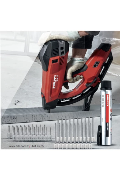 Hilti  Manyetik HILTİ GX3 YENİ NESİL ÇİVİ ÇAKMA TABANCASI 5.5 - 5.9 Ah 24 Volt Aküsüz Takım Çantalı 2 Yıl - 6