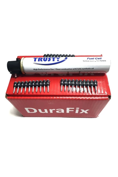 Durafix  DURAFİX 27 mm ÇELİK ÇİVİ 1000 Adet BALİSTİK + TRUSTY 165 mm GAZ