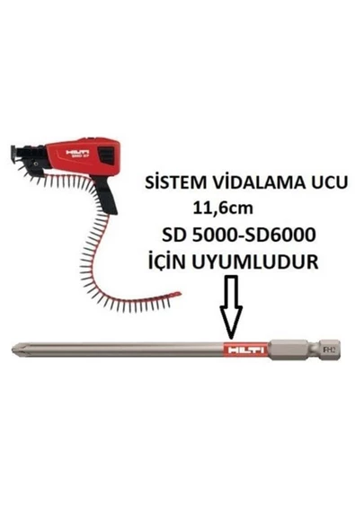 Hilti  Sistem ( Şerit ) Vidalama Ucu Ph2 116/4 1/2'' 1 Adet - 2