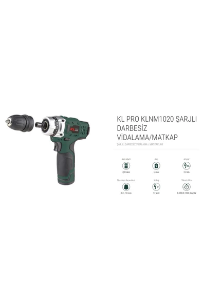 KALEPRO  24 Volt KL PRO ŞARJLI DARBESİZ VİDALAMA/MATKAP (KLNM1020) Li-Ion Akülü Vidalamalar Darbesiz 2 Yıl Ç - 4