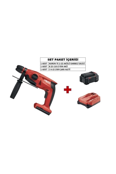 Hilti  HİLTİ NURON TE 2-22 AKÜLÜ DARBELİ DELİCİ (Set) - Resim 2