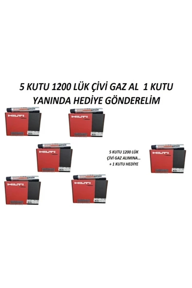 Hilti  Gx3 1200 Lük Çivi Gc42 Gaz Tüpü 5 Kutu Al 1 Kutu Yanında Hediye