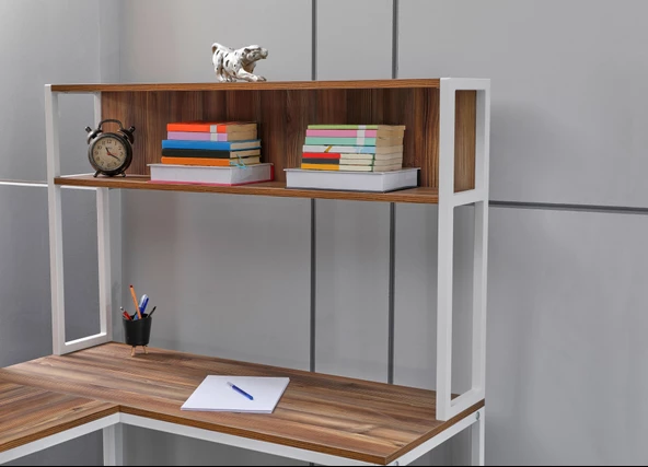 Arpelia Raflı L Çalışma Masası 140x120x75 Cm - 4