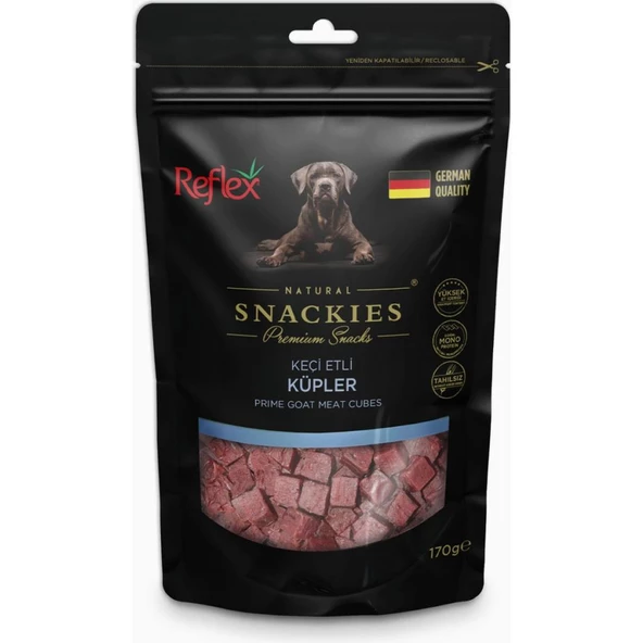 Reflex Snackies Keçi Et Küpleri Kurutulmuş Et Köpek Ödülü 170gr