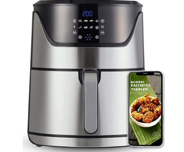 Kumtel Haf-08 Digital Fastfryer (Yağsız Fritöz Airfryer) Inox