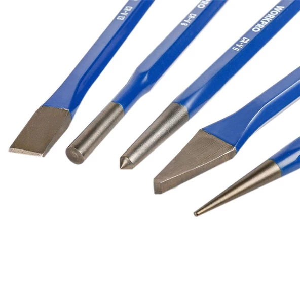 WORKPRO WP201303 5 Parça CR-V Profesyonel Noktalama ve Keski Seti - 2