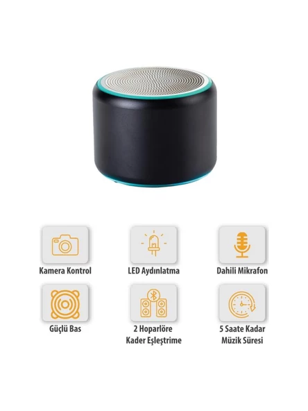 Logia Mini S 5W Bluetooth Hoparlör Siyah - 3
