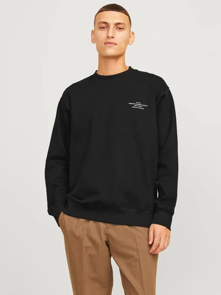 Jack & Jones Jprblachad Branding Sweat Crew Neck Ln Erkek Sweatshirt ürün görseli 1