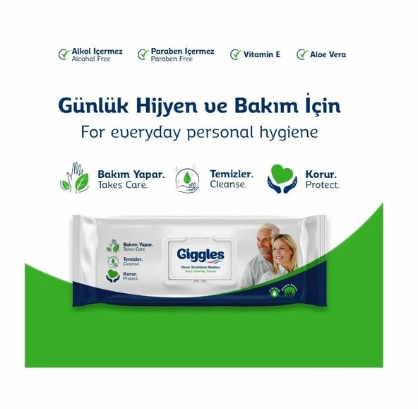 GİGGLES PERİNE VE VÜCUT TEMİZLEME HAVLUSU 50 Lİ - 2