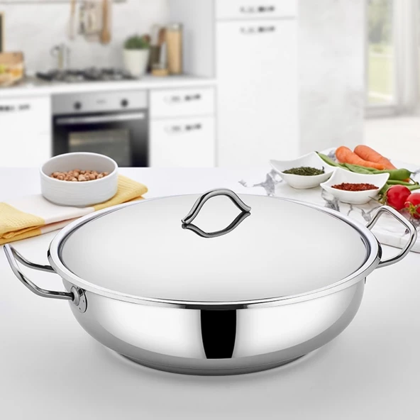 Gülsan Mega 34 Cm Basık Karnıyarık Tenceresi
