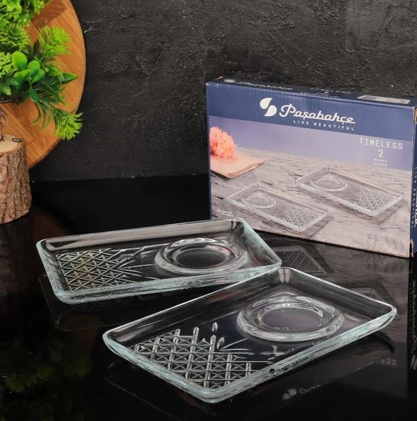 Paşabahçe 54851 182x120mm Timeless 2Li Çay Tabağı