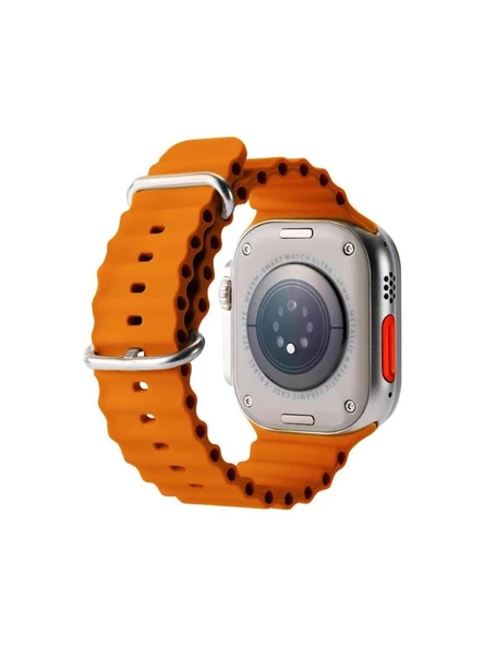 Logia Ultra Hello 3 Plus Akıllı Saat 49 mm Gri Alüminyum Kasa Turuncu Spor Silikon Kordon - 3