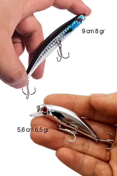 Rapala Lures Maket Balık 2 Li Set AynaYapay Suni YemTurna Levrek Alabalık LüferAilesi JigYem