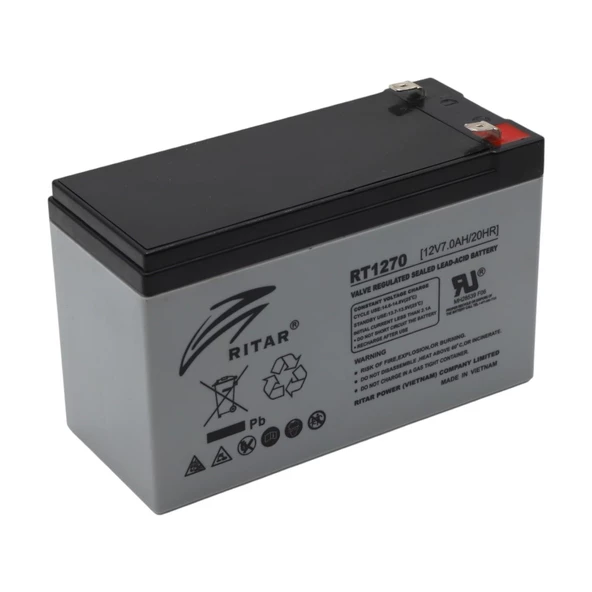 RİTAR 12V 7AH BAKIMSIZ KURU TİP AGM VRLA AKÜ - 3