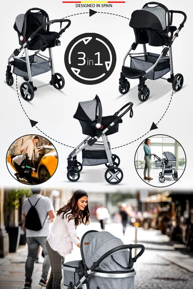 Baby Home 950 Tayla Çift Yönlü 6 In 1 Travel Sistem Bebek Arabası - 5