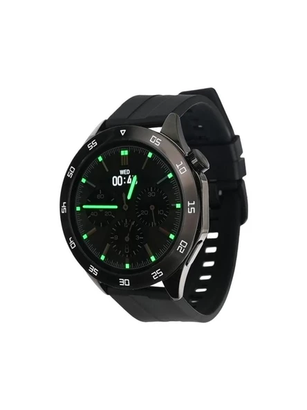 Logia HT04 Akıllı Saat 46 mm Siyah Silikon Kordon Çinko Alaşım Kasa - 2