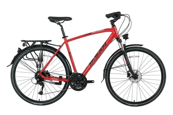 BİSAN TRX 8500 CITY ERKEK ŞEHİR TUR BİSİKLETİ 52CM HD 28 JANT 27 VİTES MAT KIRMIZI SİYAH