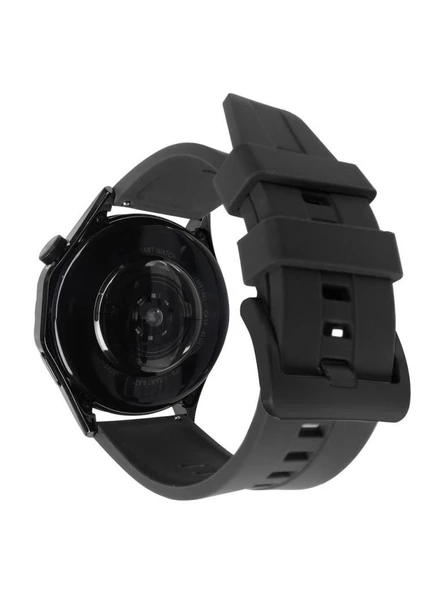 Logia HT04 Akıllı Saat 46 mm Siyah Silikon Kordon Çinko Alaşım Kasa - 3