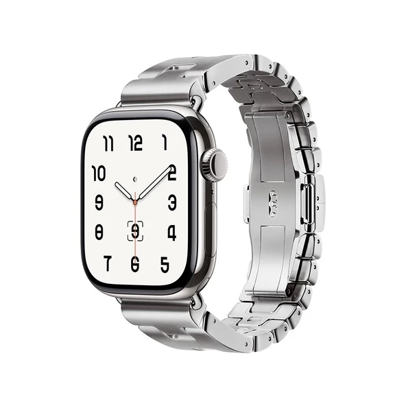 Apple Watch 44mm Uyumlu KRD-125 Metal Kordon Strap Kayış